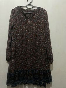 Korean Floral Print Dress