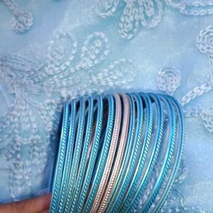 POWDER BLUE ORGANZA PATIALA SUIT + FREE GIFT