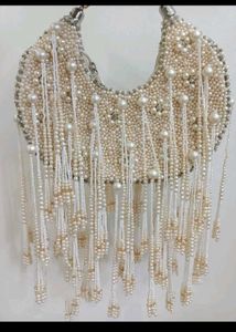 Pearl Embellished Fringe Bag
