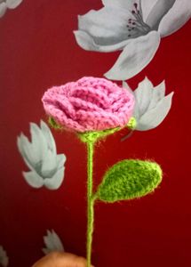 🥀 Handmade Crochet Pink Rose ✨