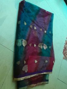 Net Saree Multicolour Shiny With Blouse