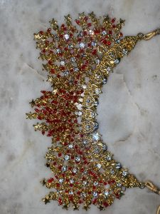 Heavy Red And gold Jewellery Set With Earrings An