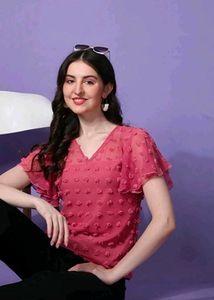 Pink Ruffle Sleeve Top
