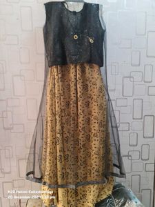 Black Gold Wedding Lehnga Choli With Net Shraq