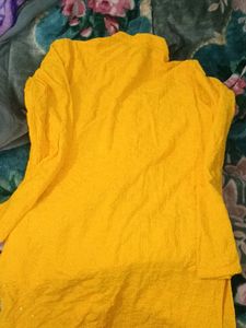 Yellow Embroidered Kurta Set with pant