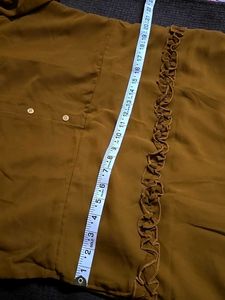 Brown Collar Neck Top