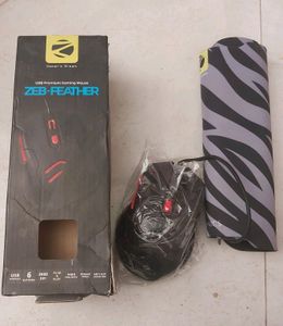 New Zebronics Zeb Feather Wire Gaming Mouse & Pad