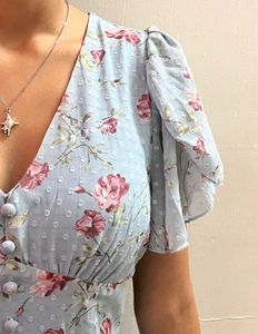 Blue Floral Mini Dress