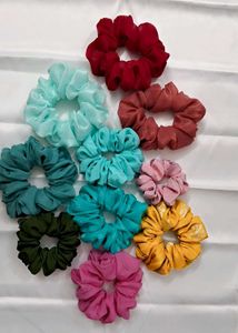 Colorful Handmade Scrunchie Set