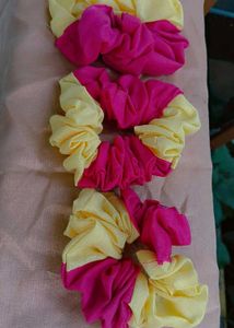 Pink & Yellow Hair Scrunchies