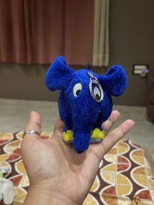 Cute Blue Elephant Keychain