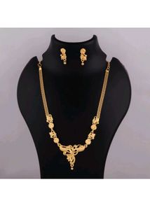 Elegant Gold-Tone Necklace & Earring Set