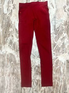 Maroon Stretch Pants | Jegging