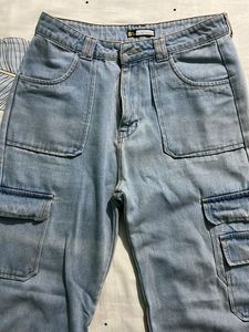 Light Wash Cargo Jeans