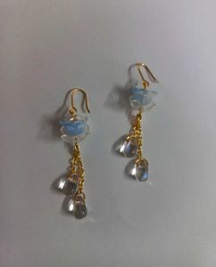 🌸 Elegant Blue Blossom Handmade Earrings 🌸