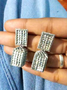 Sparkling Silver Drop Earrings