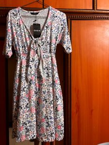 Shein Floral Tie-Front Dress - New With Tag
