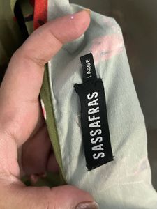 Sassafras Olive Floral Strappy Pleated Maxi Dress