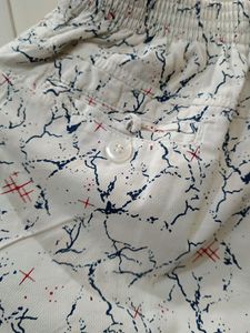 White Patterned Capri For Boys