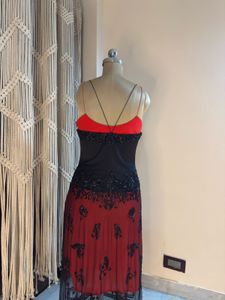 Elegant Red &amp; Black Dress