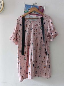 Pink Print Mini Dress