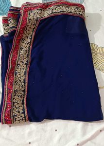 Elegant Navy Blue Saree