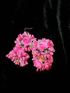 Floral Earrings Pink N Yellow