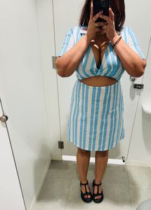 Striped Cutout Mini Dress
