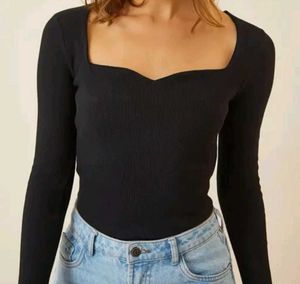 Trending Crop Top - Heart Neck Style🖤