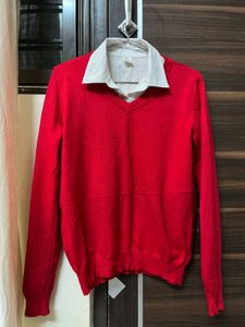 Red V-Neck Sweater