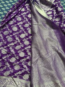 Purple Georgette Saree