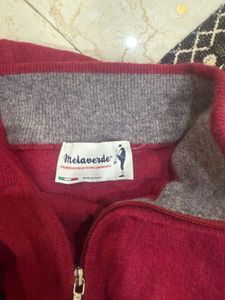 Melavede Red Zip Sweater