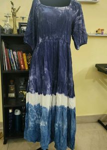 Blue Tie-Dye Maxi Dress
