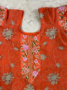 Orange Beautiful Kurti 🧡