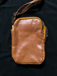 Pure leather Brown Crossbody Bag