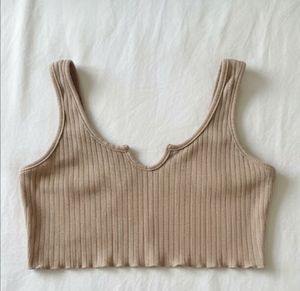 Cute Ribbed Crop Tank Top