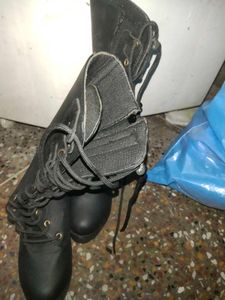 Black Lace-Up Combat Boots