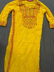 Anubhutee Yellow Embroidered Top - Size S