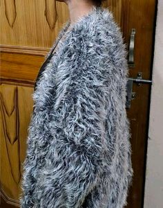 Grey Front Openable Furr Sweater 🌸💕