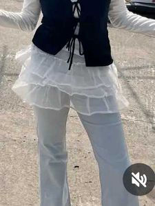 White Ruffled Mini Skirt
