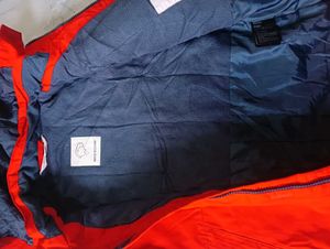 HandM Orange Fur Hooded Winter Coat