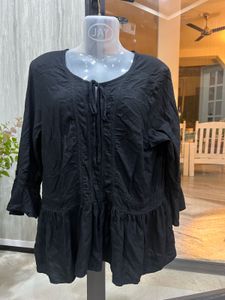 Black Peasant Blouse