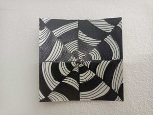 Abstract Black &amp; White Spiral Art