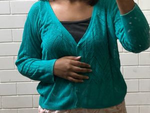 Teal/ Sea Green Korean Style Cardigan