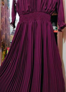 Burgundy Smocked Chiffon Top