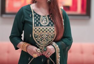 Emerald Green Embroidered Salwar Suit