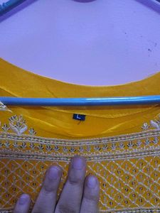 Yellow Embroidered Kurta
