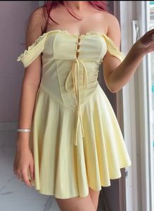 Cream Lace Trim Mini Dress