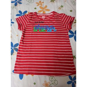 Red striped casual top