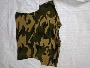 Army Print Crop Top